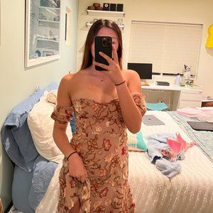 for love and lemons botanic floral off the shoulder dress